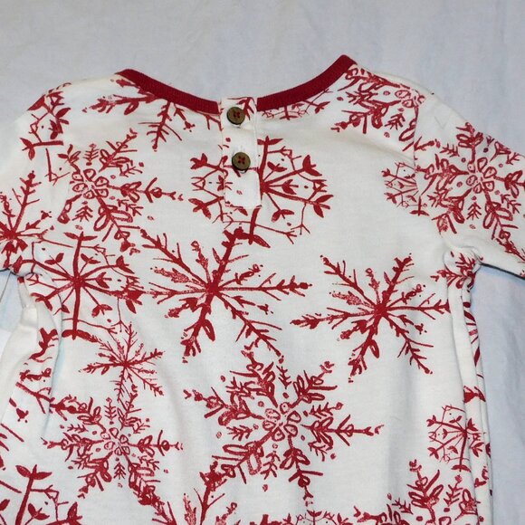 Baby Girl Burts Bees Jumpsuit Winter Snowflake First Christmas 12 Months NEW - Picture 2 of 2